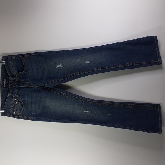 Karma Blue Ultra Stretch Bootcut Button Back Pockets Size 5 - Picture 3 of 16